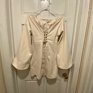 SHEIN Cream Long Sleeve Dress